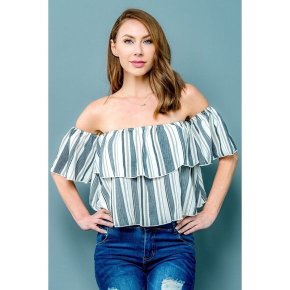 Ivory Off Shoulder Top - Picture 4 of 5